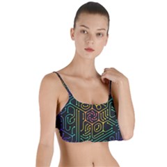 Circuit Hexagonal Geometric Pattern Background Pattern Layered Top Bikini Top 