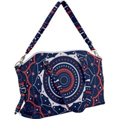 Mandala Orange Navy Canvas Crossbody Bag by Ndabl3x