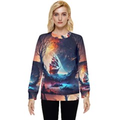 Tree Planet Moon Hidden Pocket Sweatshirt by Ndabl3x