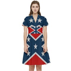 Rebel Flag  Short Sleeve Waist Detail Dress by Jen1cherryboot88