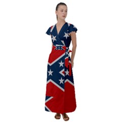 Rebel Flag  Flutter Sleeve Maxi Dress by Jen1cherryboot88