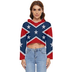 Rebel Flag  Women s Lightweight Cropped Hoodie by Jen1cherryboot88