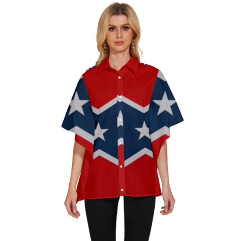 Rebel Flag  Women s Batwing Button Up Shirt by Jen1cherryboot88