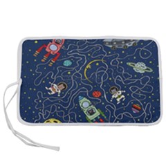 Cat Cosmos Cosmonaut Rocket Pen Storage Case (l)