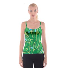 Golf Course Par Golf Course Green Spaghetti Strap Top by Cowasu