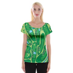 Golf Course Par Golf Course Green Cap Sleeve Top by Cowasu