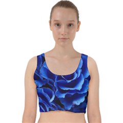 Blue Roses Flowers Plant Romance Blossom Bloom Nature Flora Petals Velvet Racer Back Crop Top by Cowasu