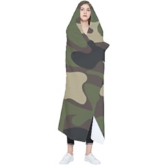 Texture Military Camouflage Repeats Seamless Army Green Hunting Wearable Blanket by Cowasu