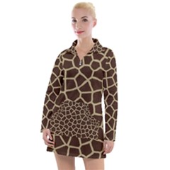 Giraffe Animal Print Skin Fur Women s Long Sleeve Casual Dress by Amaryn4rt