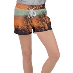 Twilight Sunset Sky Evening Clouds Women s Velour Lounge Shorts by Amaryn4rt