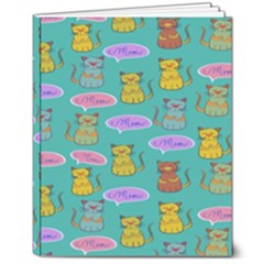 Meow Cat Pattern 8  X 10  Hardcover Notebook by Amaryn4rt