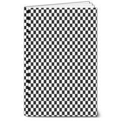 Black And White Checkerboard Background Board Checker 8  X 10  Hardcover Notebook by Amaryn4rt