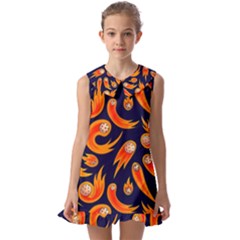 Space Patterns Pattern Kids  Pilgrim Collar Ruffle Hem Dress by Amaryn4rt