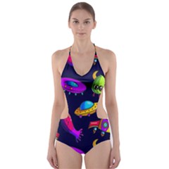 Space Pattern Cut-out One Piece Swimsuit by Amaryn4rt