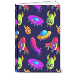 Space Pattern 8  X 10  Hardcover Notebook by Amaryn4rt