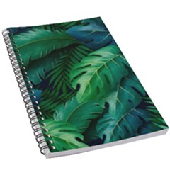 Tropical Green Leaves Background 5 5  X 8 5  Notebook by Amaryn4rt