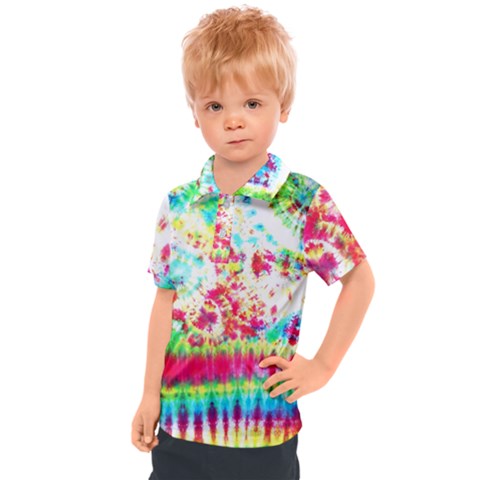 Pattern Decorated Schoolbus Tie Dye Kids  Polo Tee by Amaryn4rt