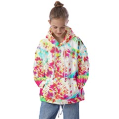 Pattern Decorated Schoolbus Tie Dye Kids  Oversized Hoodie by Amaryn4rt