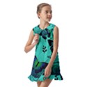 Texture Butterflies Background Kids  Pilgrim Collar Ruffle Hem Dress View2