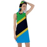 Flag Of Tanzania Racer Back Hoodie Dress