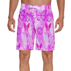 Butterfly Cut Out Pattern Colorful Colors Men s Beach Shorts by Simbadda