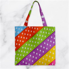 Colorful Easter Ribbon Background Zipper Grocery Tote Bag by Simbadda