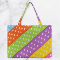 Colorful Easter Ribbon Background Zipper Medium Tote Bag by Simbadda