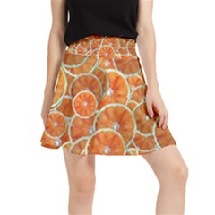 Oranges Background Texture Pattern Waistband Skirt by Simbadda