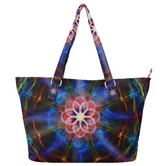 Mandala Pattern Kaleidoscope Full Print Shoulder Bag by Simbadda