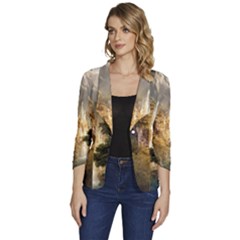 Natural Landscape Nature Vegetation Jungle Women s One-button 3/4 Sleeve Short Jacket by Ravend