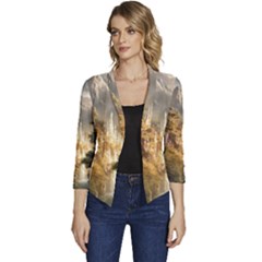 Natural Landscape Nature Vegetation Jungle Women s Casual 3/4 Sleeve Spring Jacket by Ravend