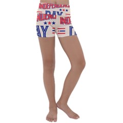 Usa Happy Independence Day Kids  Lightweight Velour Yoga Shorts by Ravend