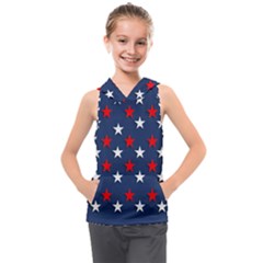 Patriotic Colors America Usa Red Kids  Sleeveless Hoodie by Celenk