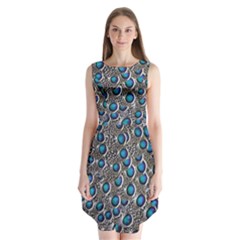 Peacock Pattern Close Up Plumage Sleeveless Chiffon Dress   by Celenk