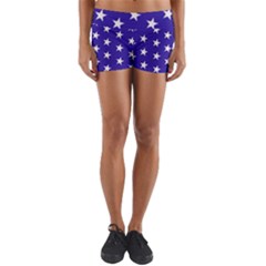 Usa Independence Day July Background Yoga Shorts by Vaneshop