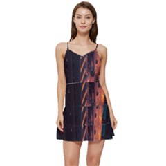 Abstract Landscape Landmark Town City Cityscape Short Frill Dress by Vaneshop