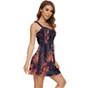 Abstract Landscape Landmark Town City Cityscape Ruffle Edge Bra Cup Chiffon Mini Dress View3