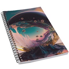 Crystal Ball Glass Sphere Lens Ball 5 5  X 8 5  Notebook by Vaneshop