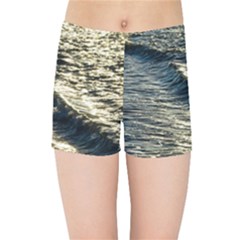 Wave Water Surface Sea Ocean Liquid Kids  Sports Shorts by Vaneshop
