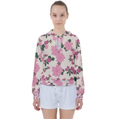 Floral Vintage Flowers Women s Tie Up Sweat