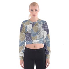 Ackground Leaves Desktop Cropped Sweatshirt by Amaryn4rt