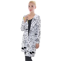 Set-cute-colorful-doodle-hand-drawing Hooded Pocket Cardigan by uniart180623
