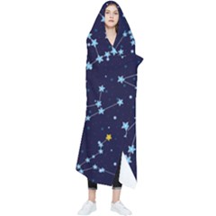 Seamless-pattern-with-cartoon-zodiac-constellations-starry-sky Wearable Blanket by uniart180623