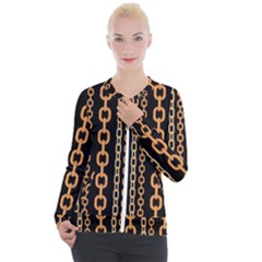 Gold-chain-jewelry-seamless-pattern Casual Zip Up Jacket