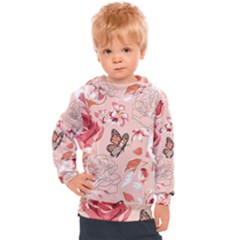 Beautiful-seamless-spring-pattern-with-roses-peony-orchid-succulents Kids  Hooded Pullover by uniart180623