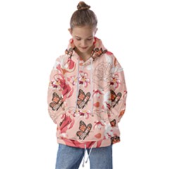 Beautiful-seamless-spring-pattern-with-roses-peony-orchid-succulents Kids  Oversized Hoodie by uniart180623