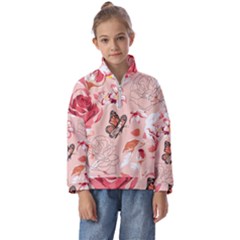 Beautiful-seamless-spring-pattern-with-roses-peony-orchid-succulents Kids  Half Zip Hoodie by uniart180623