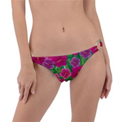 Background-cute-flowers-fuchsia-with-leaves Ring Detail Bikini Bottoms by uniart180623