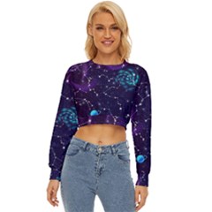 Realistic-night-sky-poster-with-constellations Lightweight Long Sleeve Sweatshirt by uniart180623