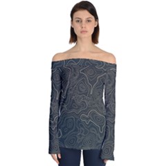 Damask-seamless-pattern Off Shoulder Long Sleeve Top